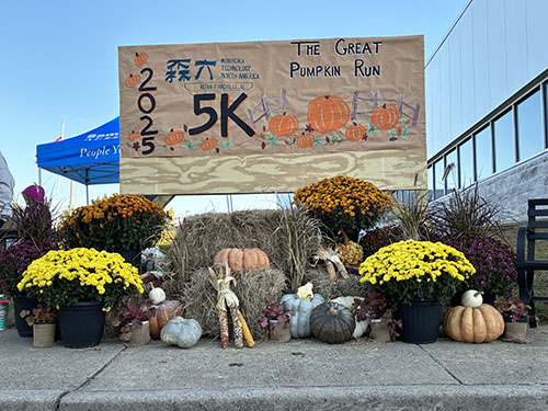 Photo：A handmade event sign created by local employees