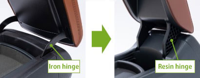 Image: Metal hinge and resin hinge