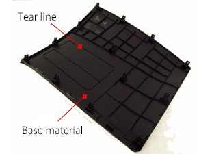 Tear line Base material
